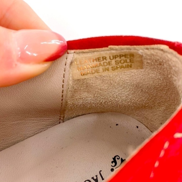 Jacques Levine Red Suede quilted Loafers Size 8 - Picture 11 of 13